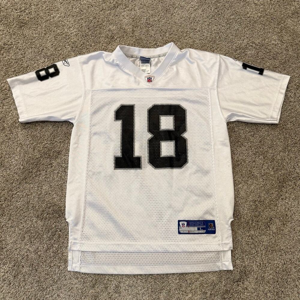Randy Moss Reebok NFL Oakland Raiders #18 Jersey Youth Large